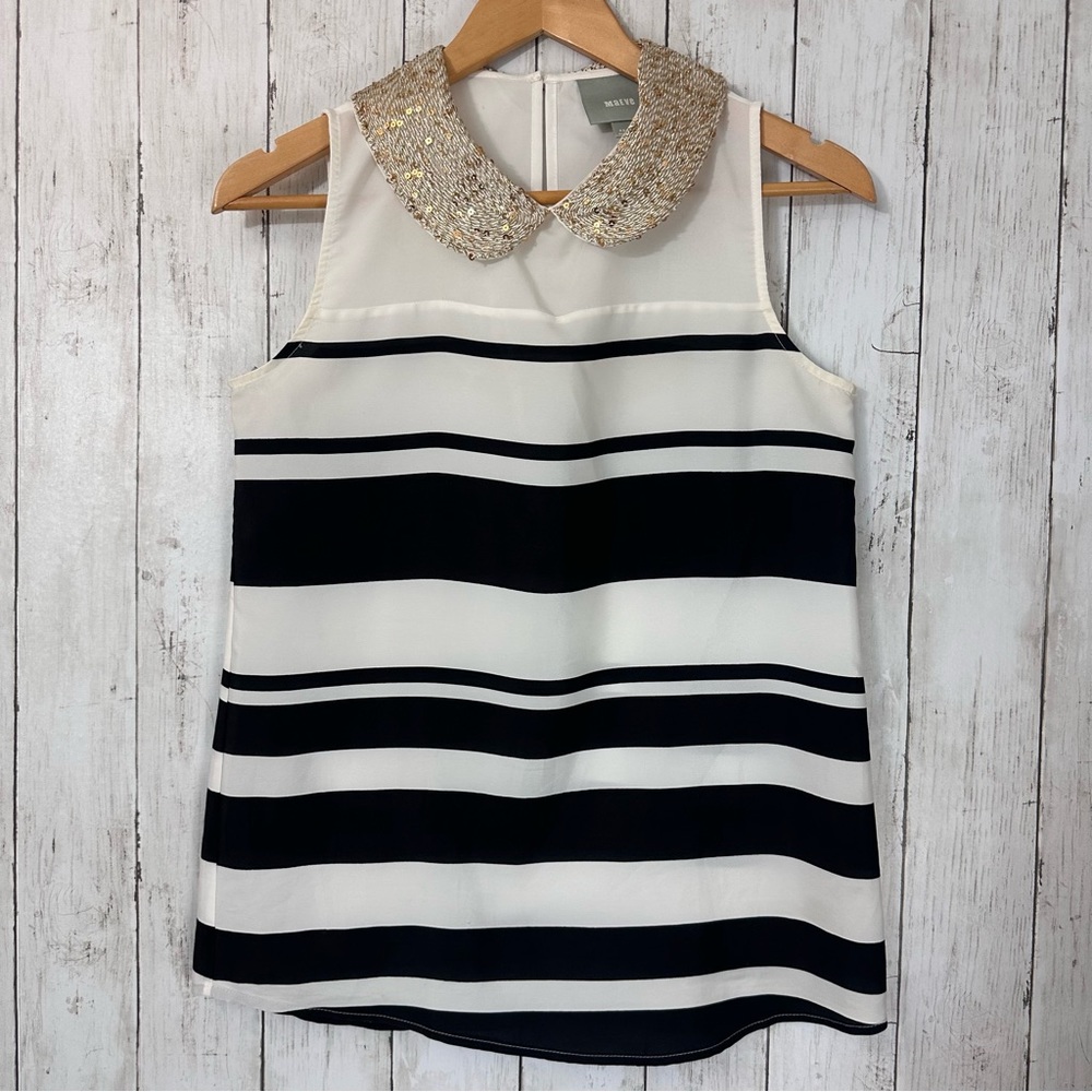 Maeve Halter Top Womens Size X Small Stripped sleeveless